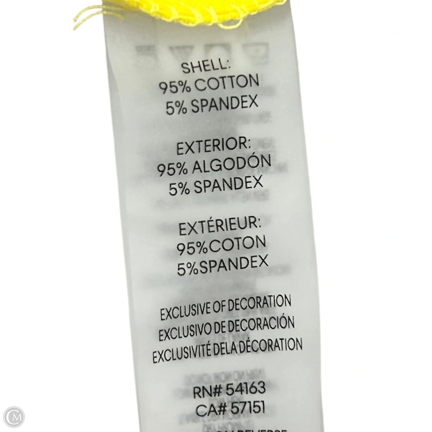 Dress Casual Short By Calvin Klein In Yellow, Size: L