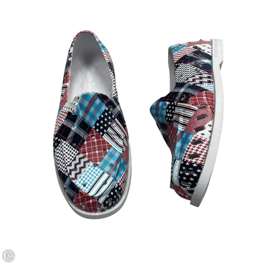 Shoes Flats By Sperry In Blue & Red & White, Size: 9