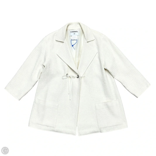 Blazer Luxury Designer By Chanel In Ivory, Size: S