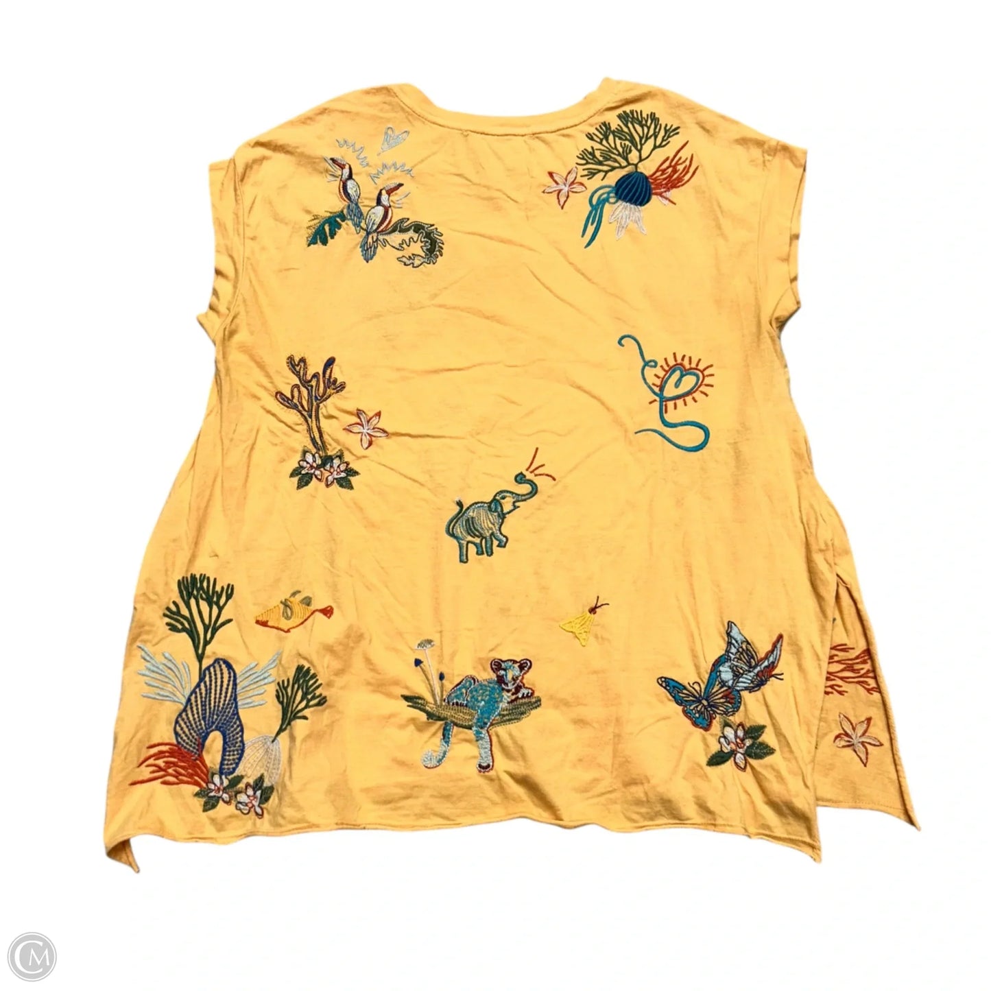 Top Short Sleeve By Johnny Was In Orange, Size: M