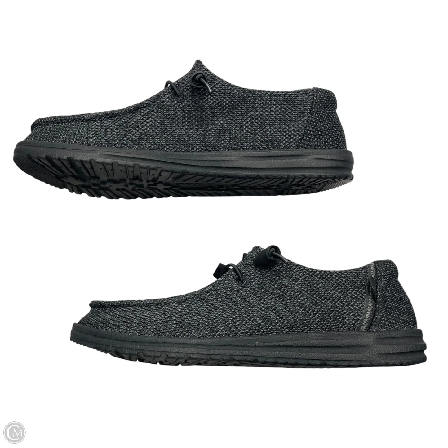 Shoes Sneakers By Hey Dude In Black & Grey, Size: 9