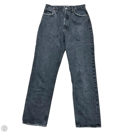 Jeans Straight By Agolde In Black Denim, Size: 4