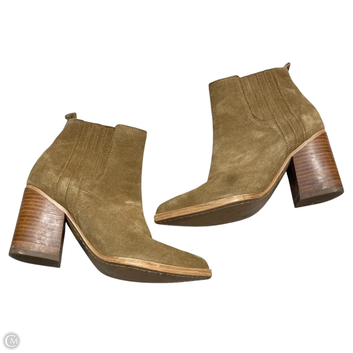 Boots Ankle Heels By Marc Fisher In Tan, Size: 6.5