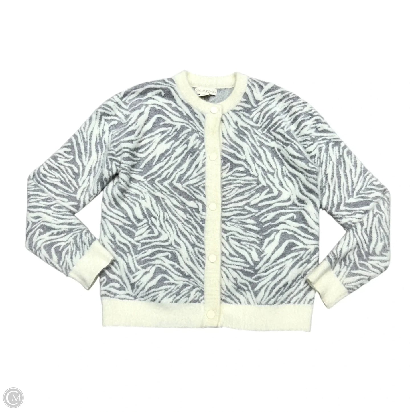 Sweater Cardigan By Cynthia Rowley In Zebra Print, Size: S
