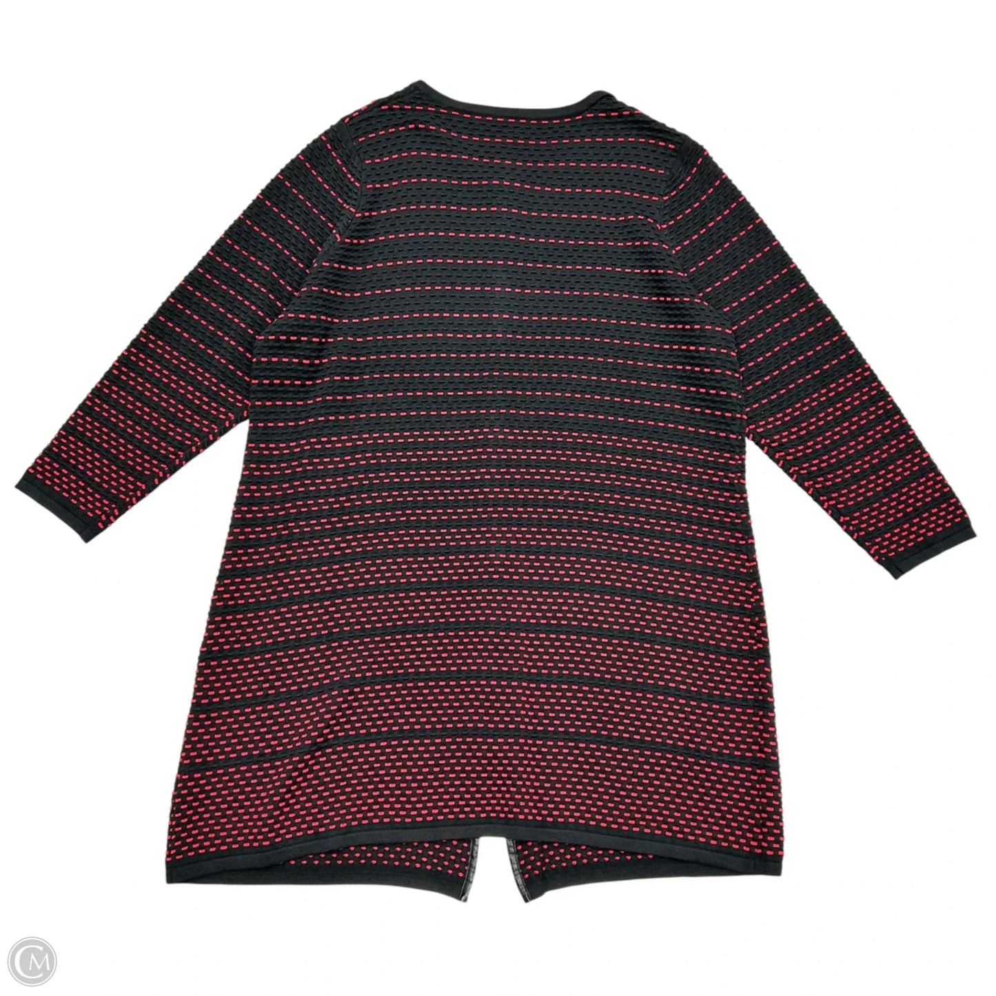 Sweater Cardigan By Rafaella In Black & Red, Size: 2x
