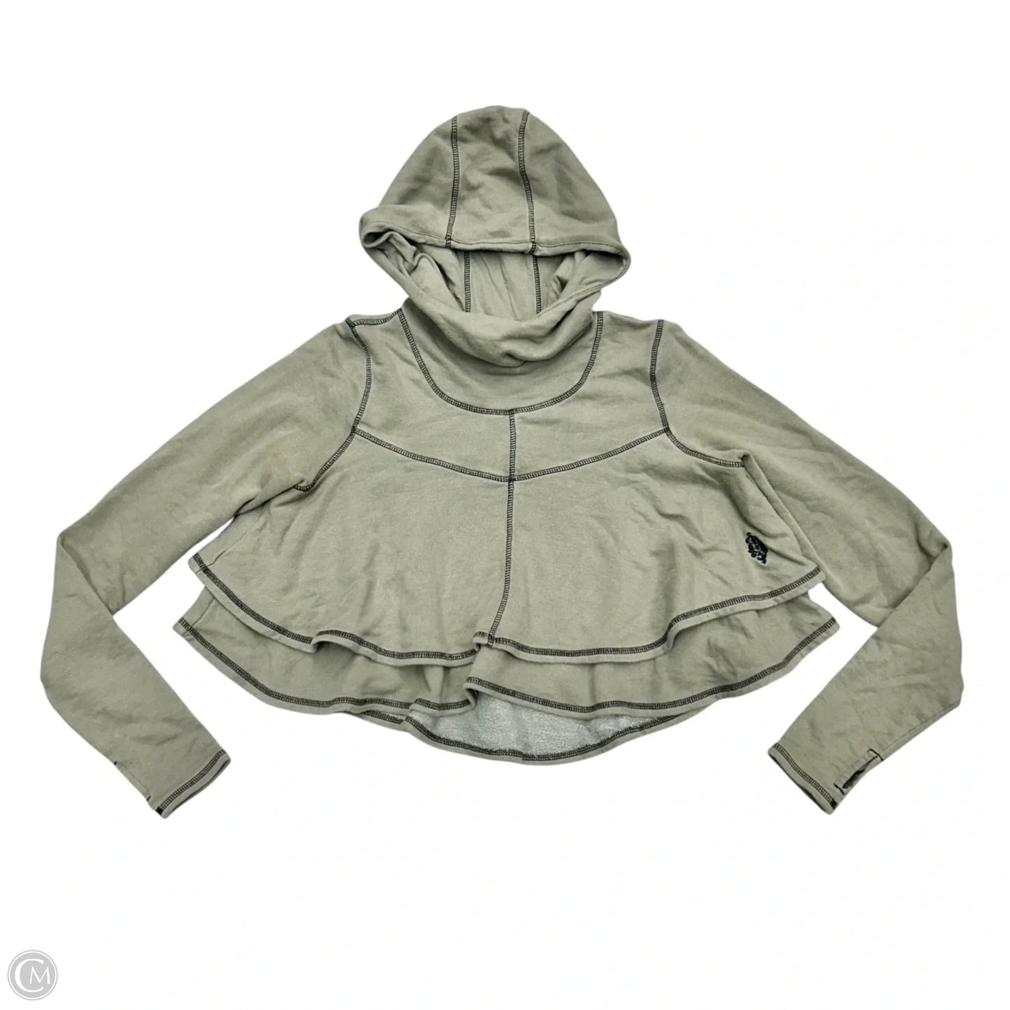 Sweatshirt Hoodie By Free People In Green, Size: S