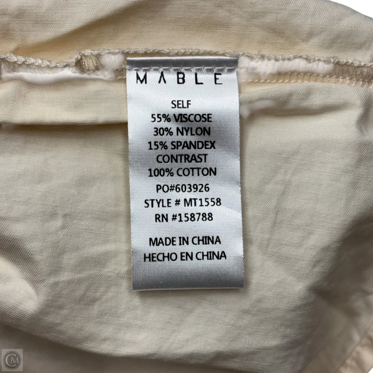 Top Sleeveless By Mable In Black & Cream, Size: M