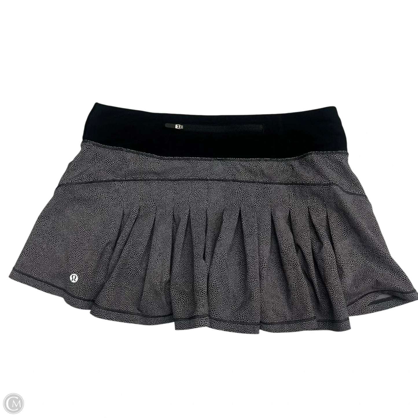 Athletic Skort By Lululemon In Black & Grey, Size: M