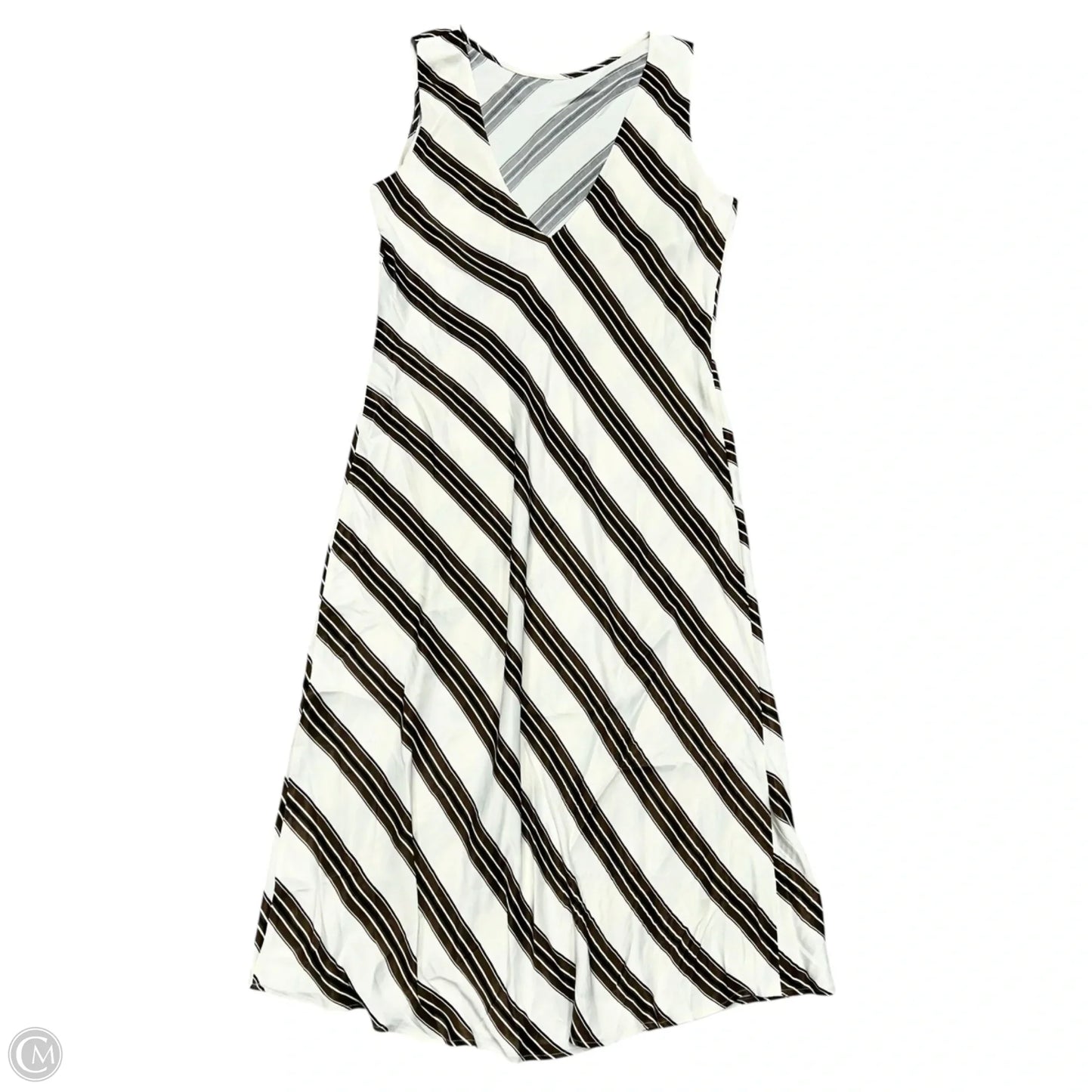 Dress Party Midi By Maeve In Brown & Cream, Size: M