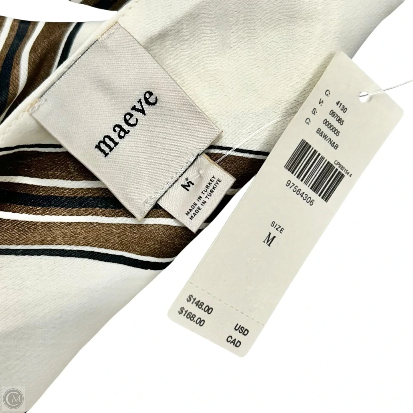 Dress Party Midi By Maeve In Brown & Cream, Size: M