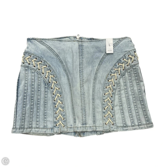 Skirt Mini & Short By Akira In Blue Denim, Size: L