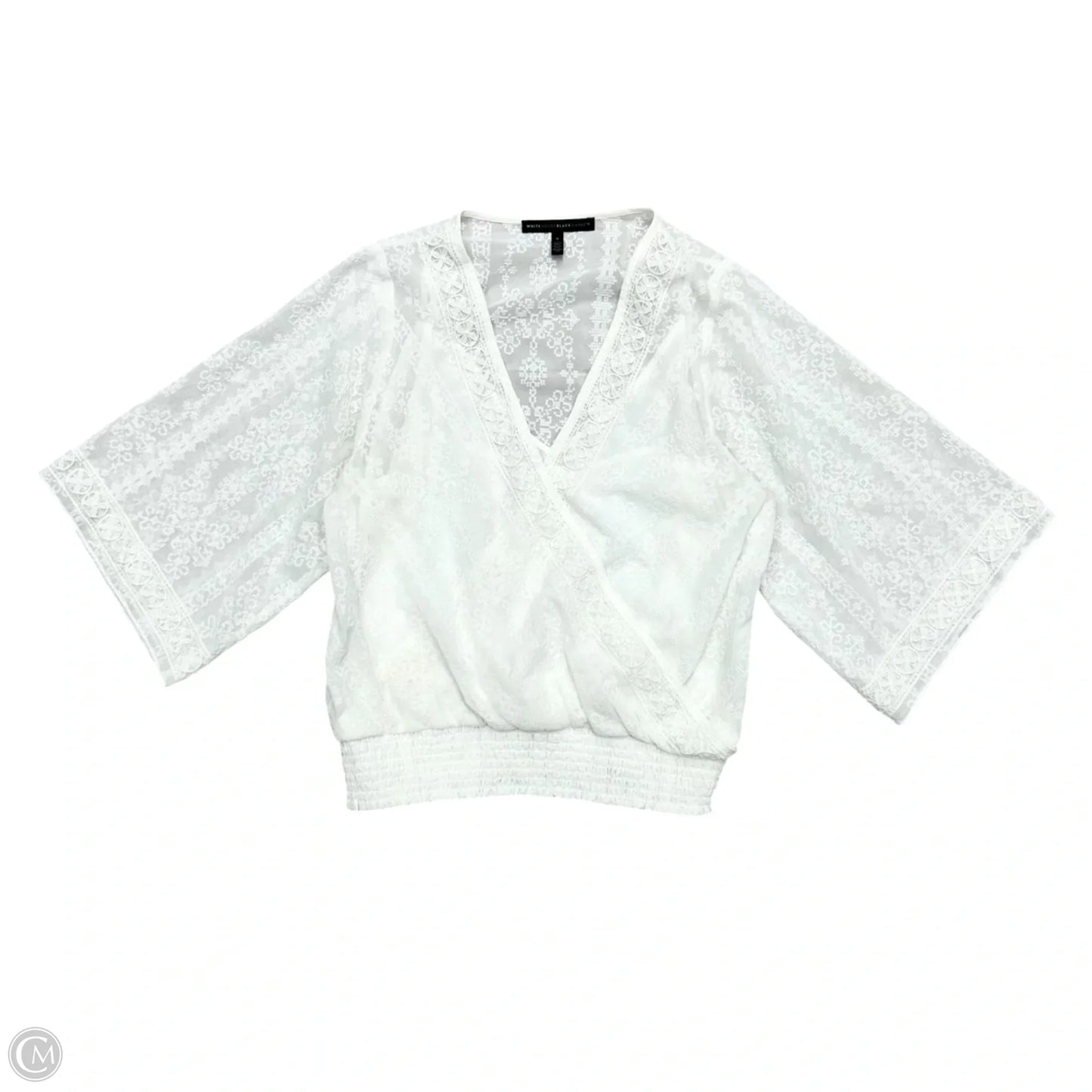 Blouse Short Sleeve By White House Black Market In White, Size: S