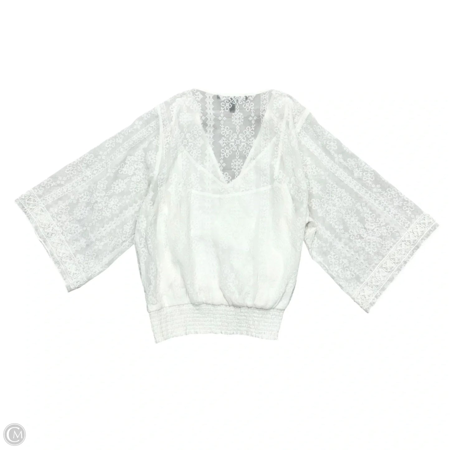 Blouse Short Sleeve By White House Black Market In White, Size: S