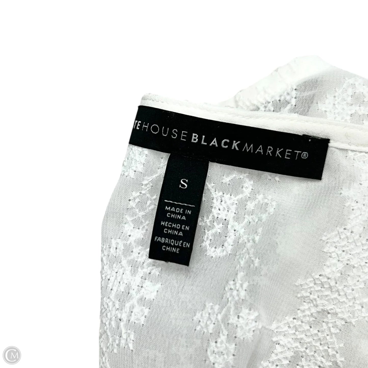 Blouse Short Sleeve By White House Black Market In White, Size: S