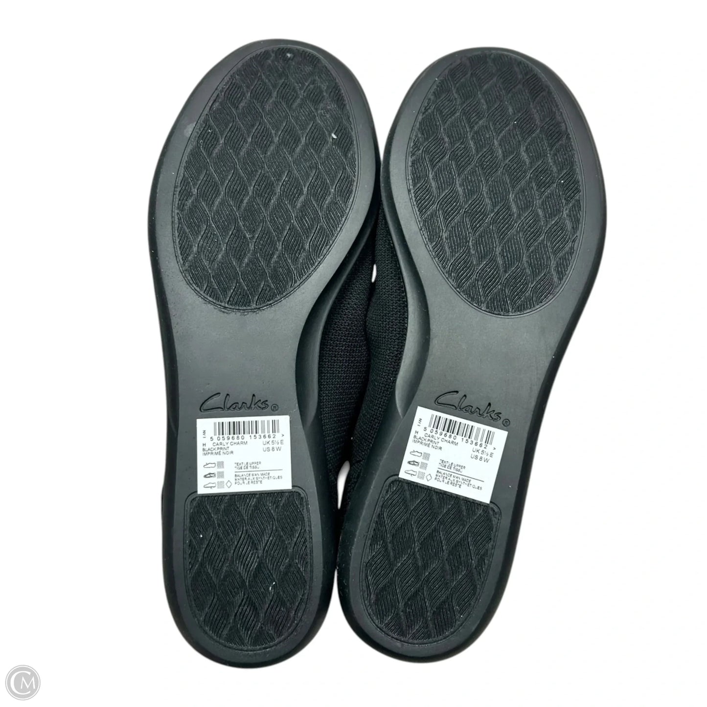 Shoes Flats By Clarks In Black, Size: 8