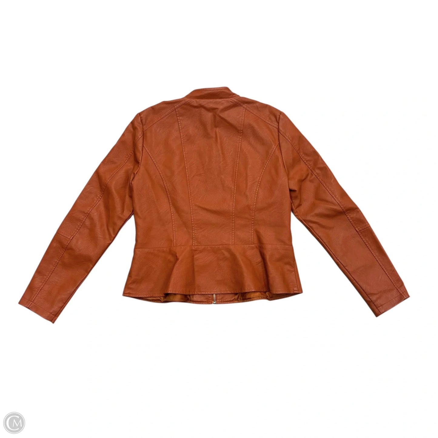 Jacket Leather By Baccini In Orange, Size: M