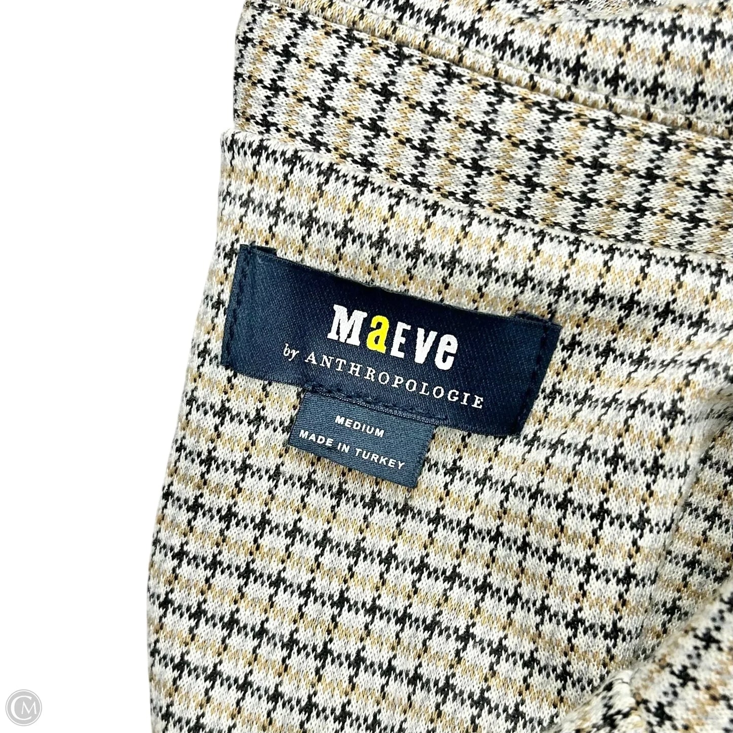 Blazer By Maeve In Cream & Tan, Size: M