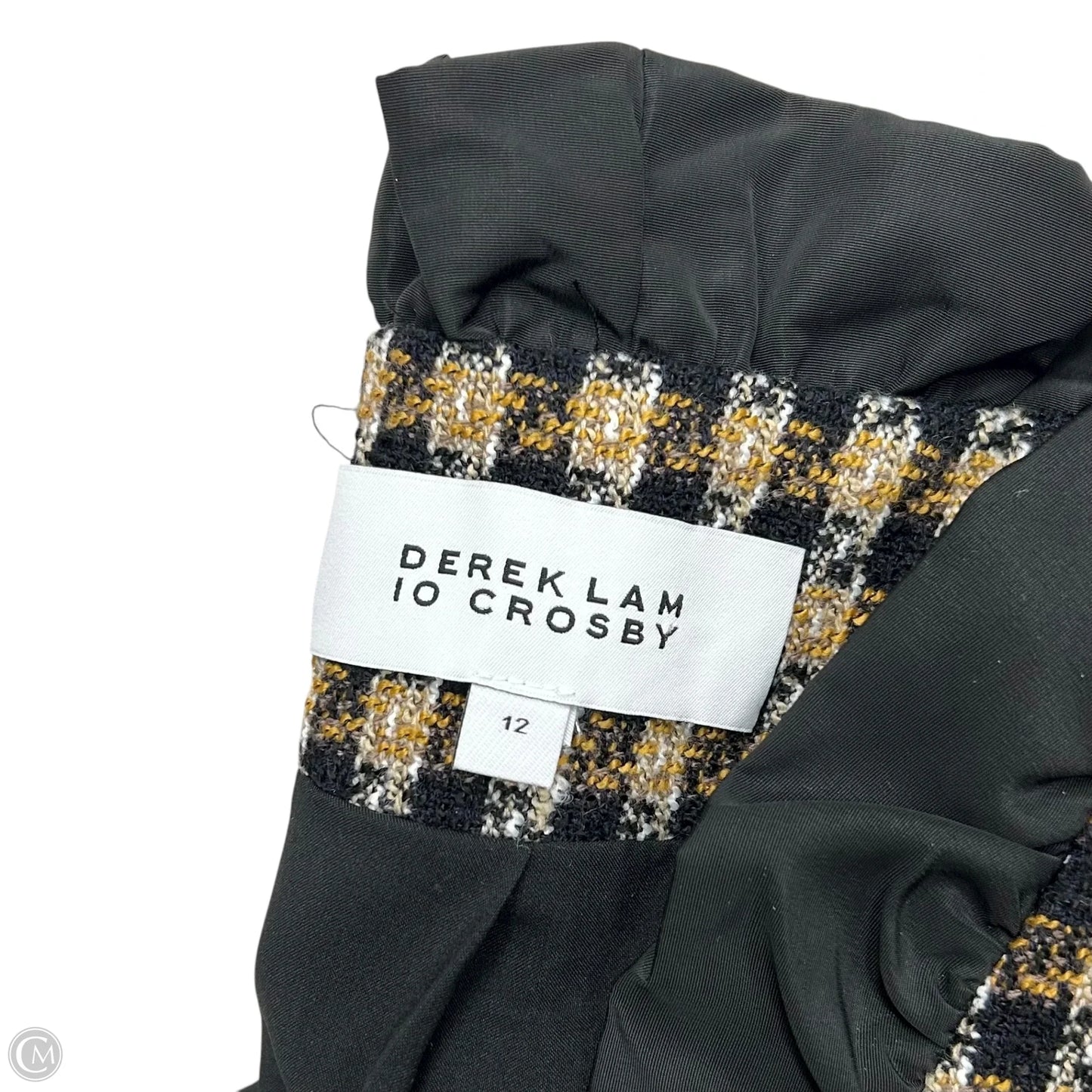 Blazer Designer By Derek Lam In Black & Tan, Size: L