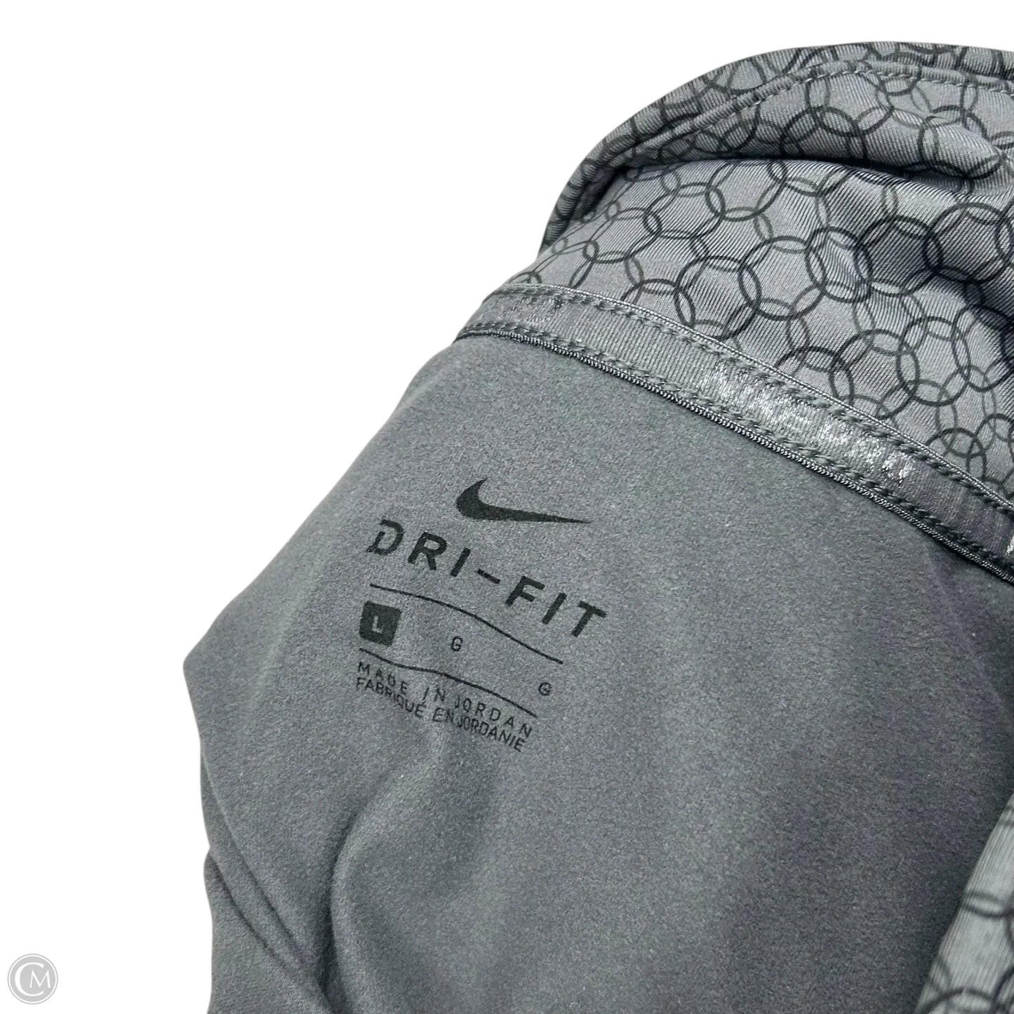 Athletic Jacket By Nike In Grey, Size: L