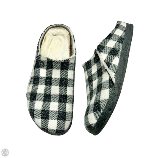 Slippers By Birkenstock In Plaid Pattern, Size: 7.5