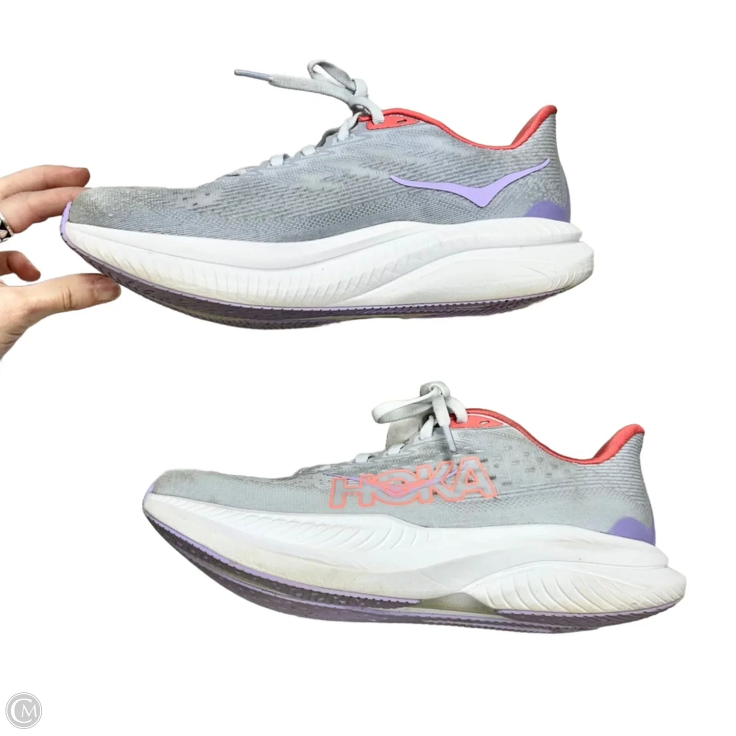 Shoes Athletic By Hoka In Grey & Pink, Size: 7