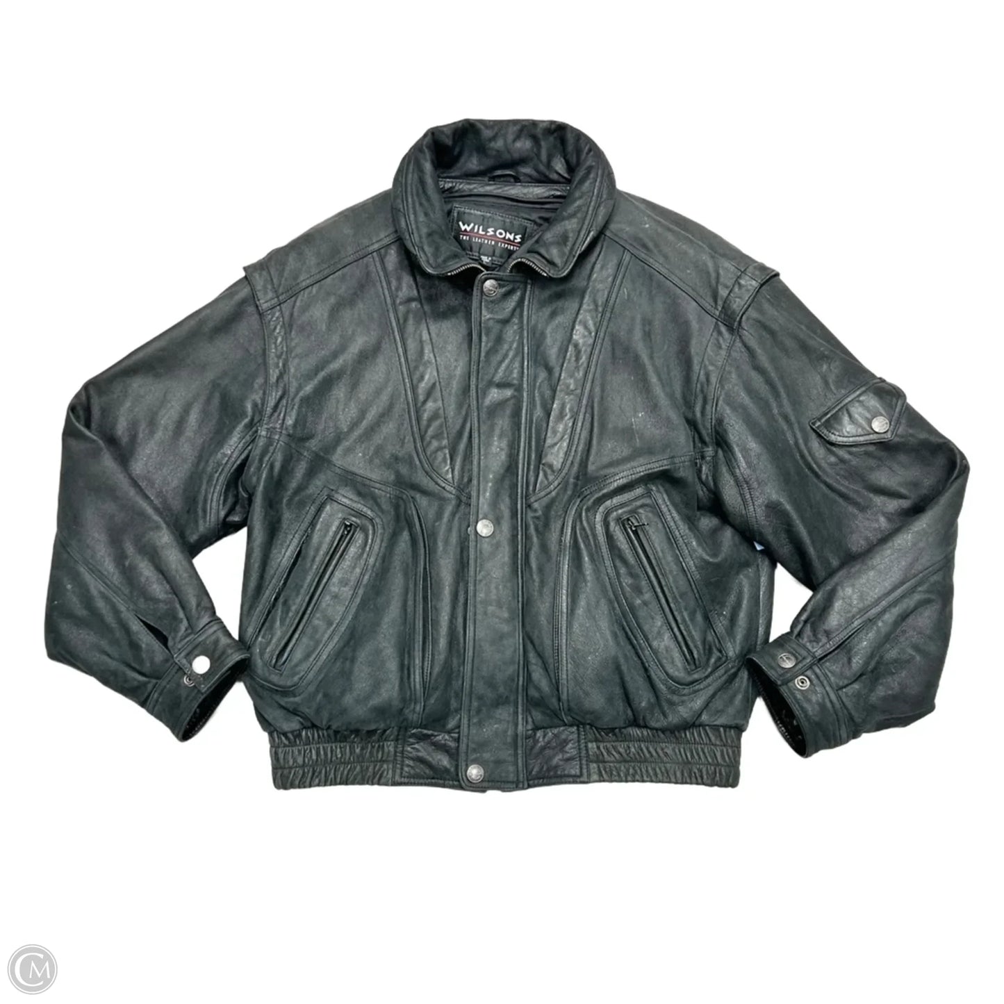 Coat Leather By Wilsons Leather In Black, Size: L