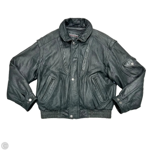 Coat Leather By Wilsons Leather In Black, Size: L