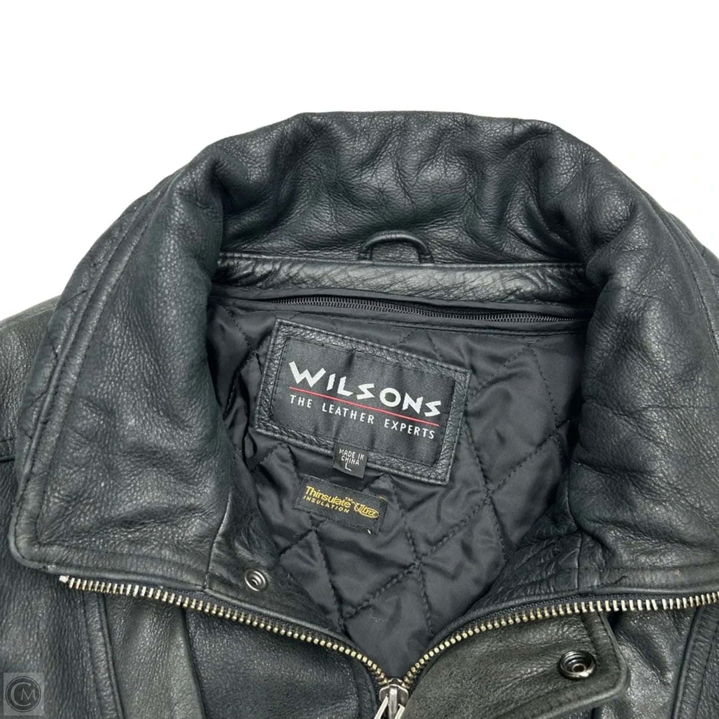 Coat Leather By Wilsons Leather In Black, Size: L
