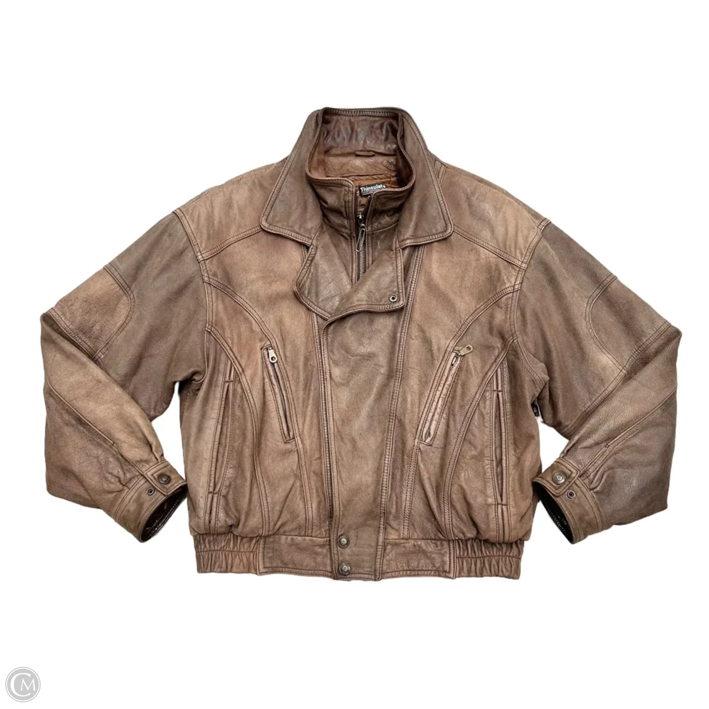 Coat Leather By Wilsons Leather In Brown, Size: L
