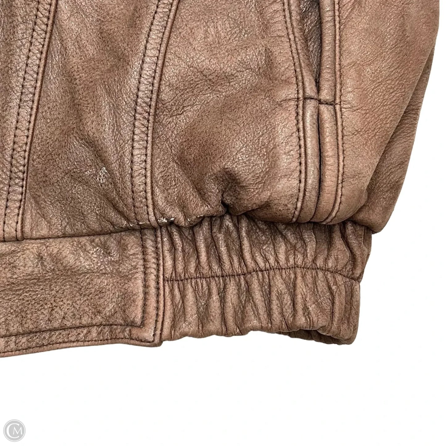 Coat Leather By Wilsons Leather In Brown, Size: L