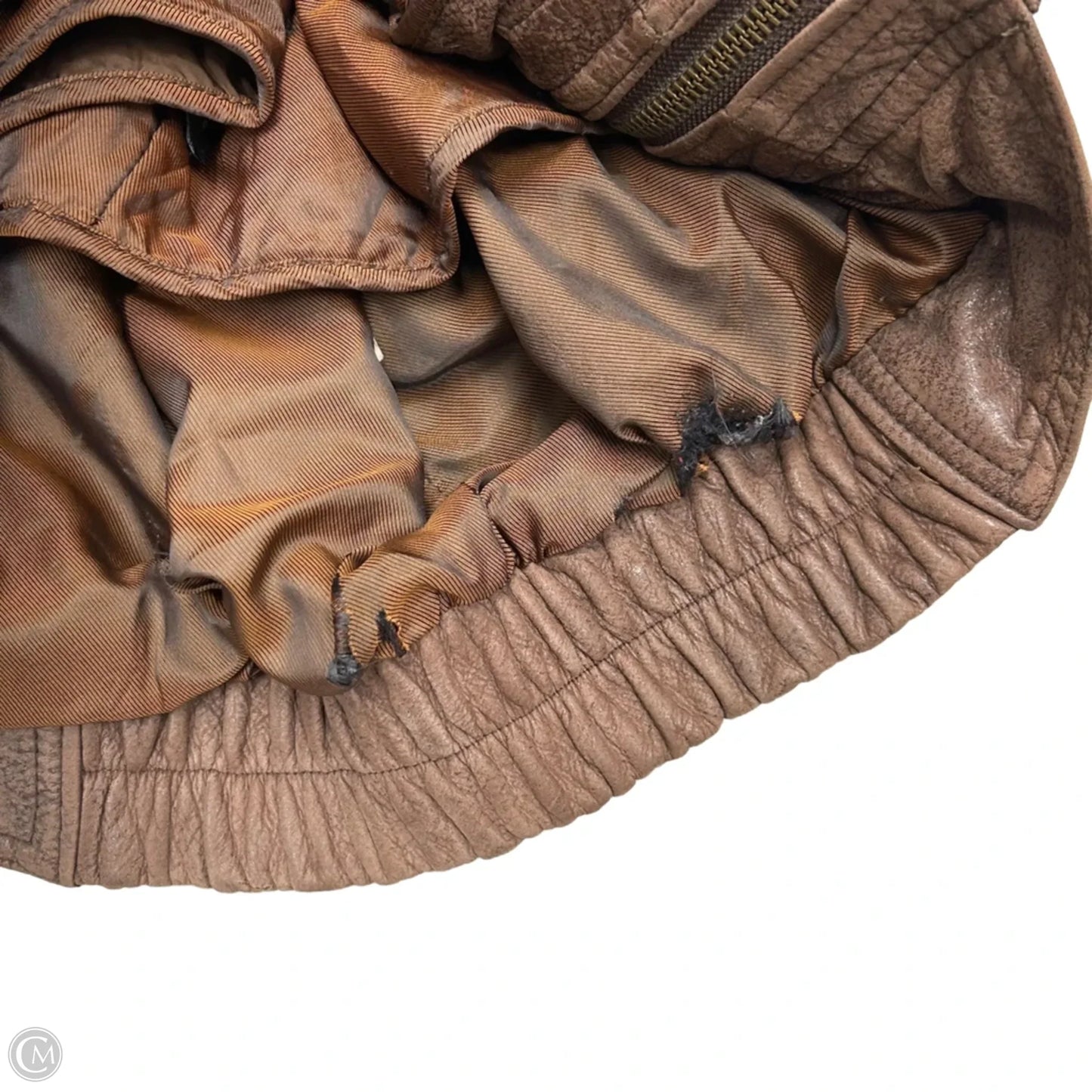 Coat Leather By Wilsons Leather In Brown, Size: L