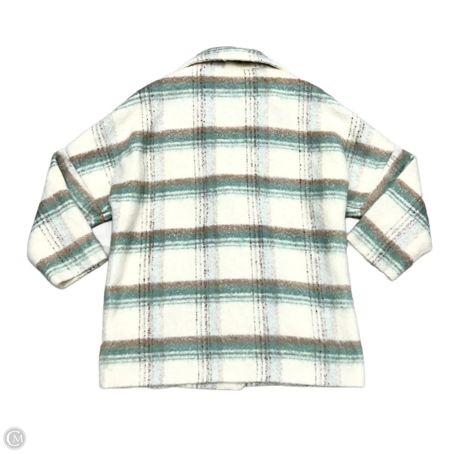 Coat Wool By Anthropologie In Plaid Pattern, Size: S