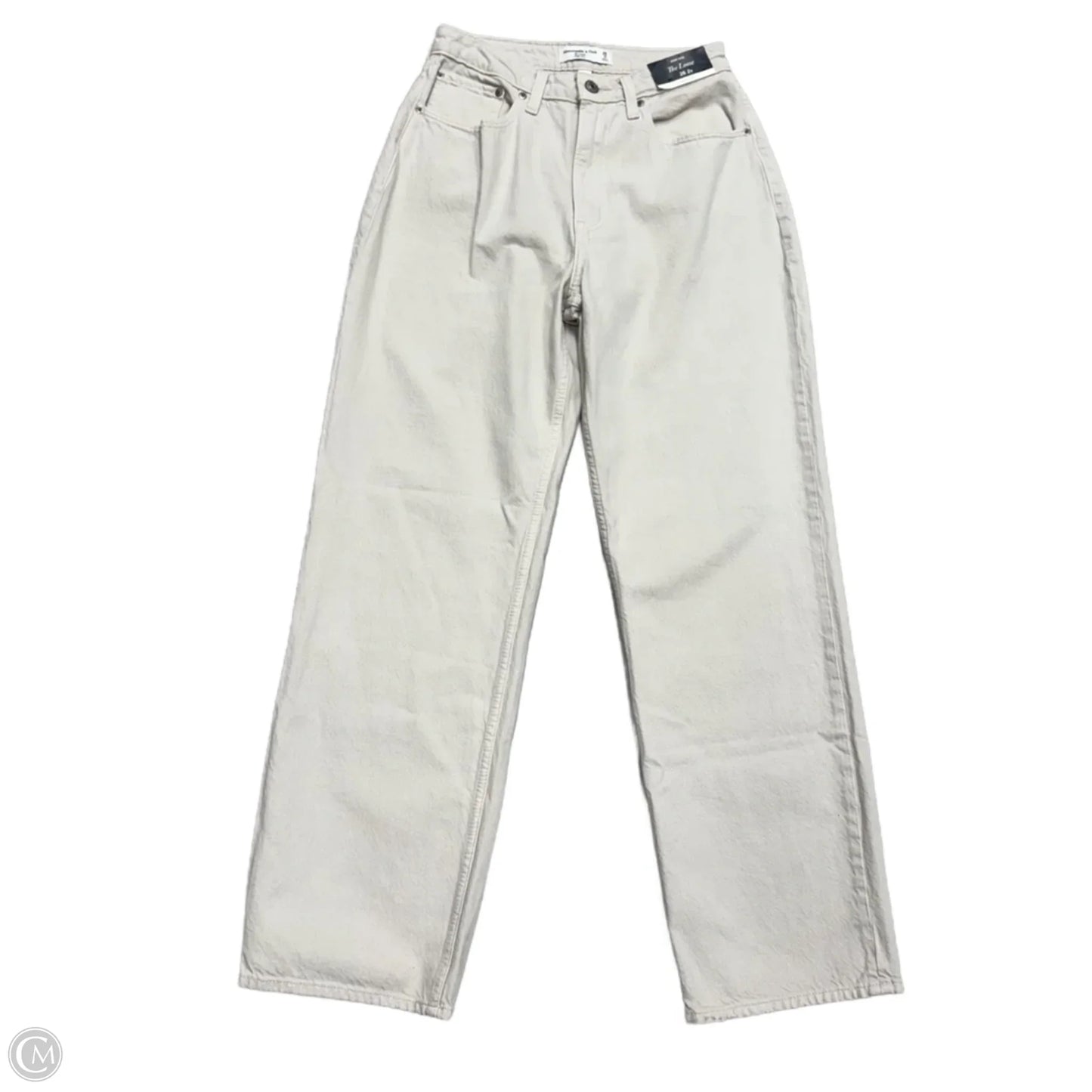 Jeans Straight By Abercrombie And Fitch In Cream, Size: 2