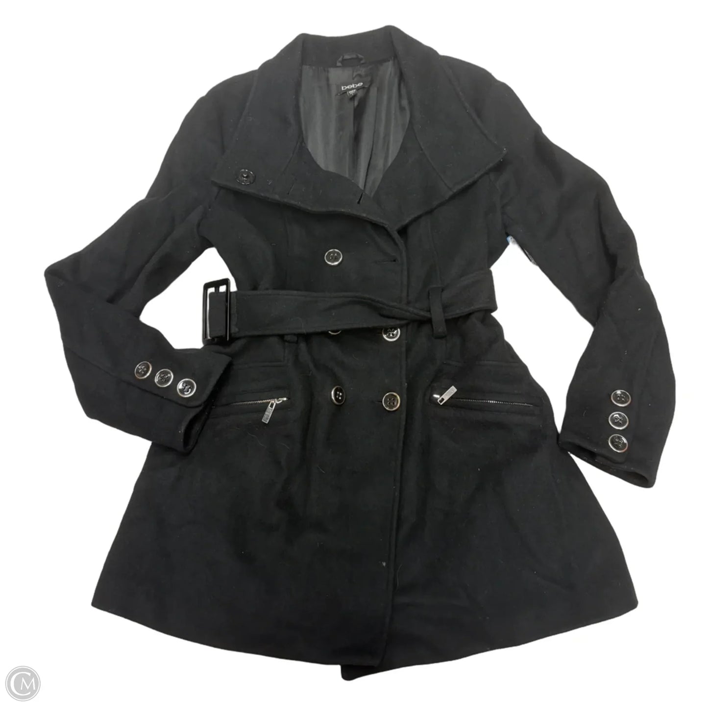 Coat Peacoat By Bebe In Black, Size: L