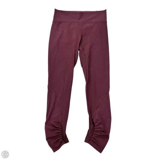 Athletic Leggings By Lululemon In Maroon, Size: 8