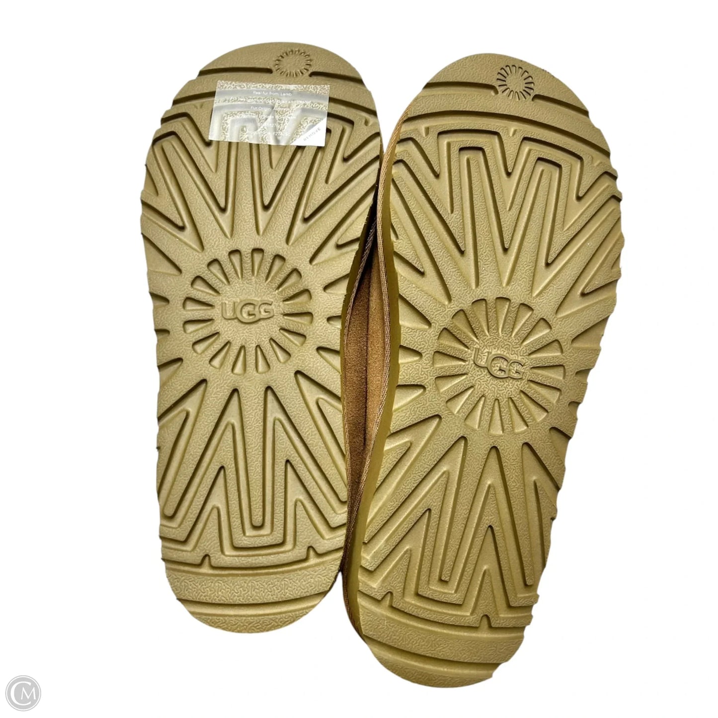 Slippers Designer By Ugg In Tan, Size: 9