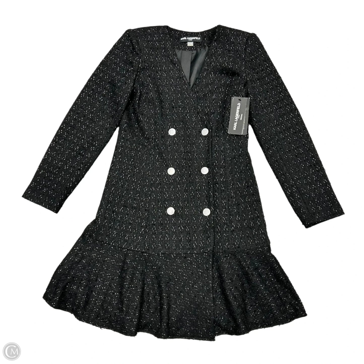 Jacket Designer By Karl Lagerfeld In Black, Size: M