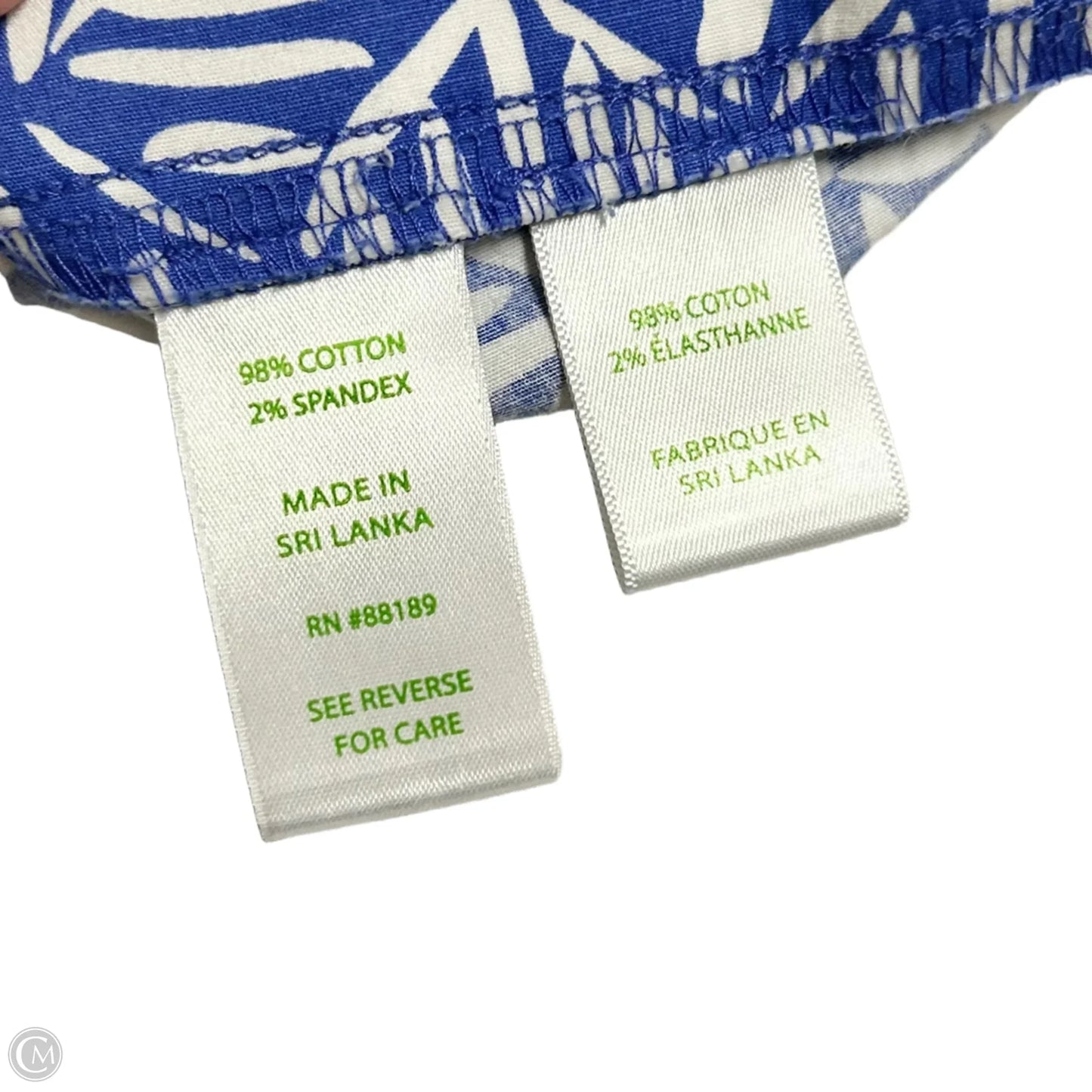 Shorts Designer By Lilly Pulitzer In Blue & White, Size: L