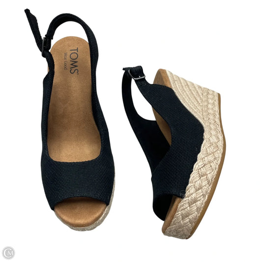 Sandals Heels Wedge By Toms In Black, Size: 8