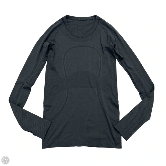 Athletic Top Long Sleeve Collar By Lululemon In Black, Size: S