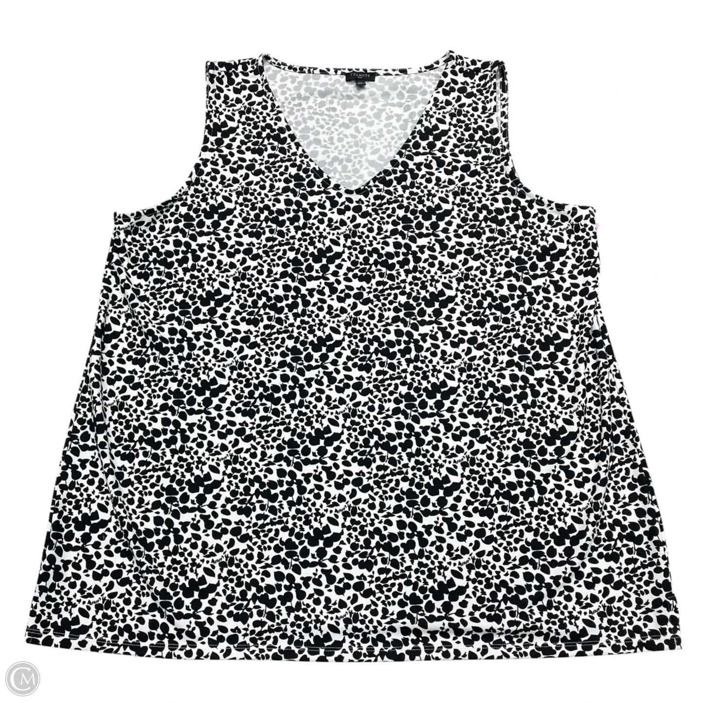 Blouse Sleeveless By Talbots In Black & White, Size: 2x