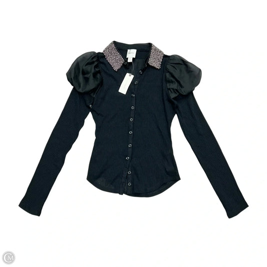 Top Long Sleeve By Maeve In Black, Size: Xxs