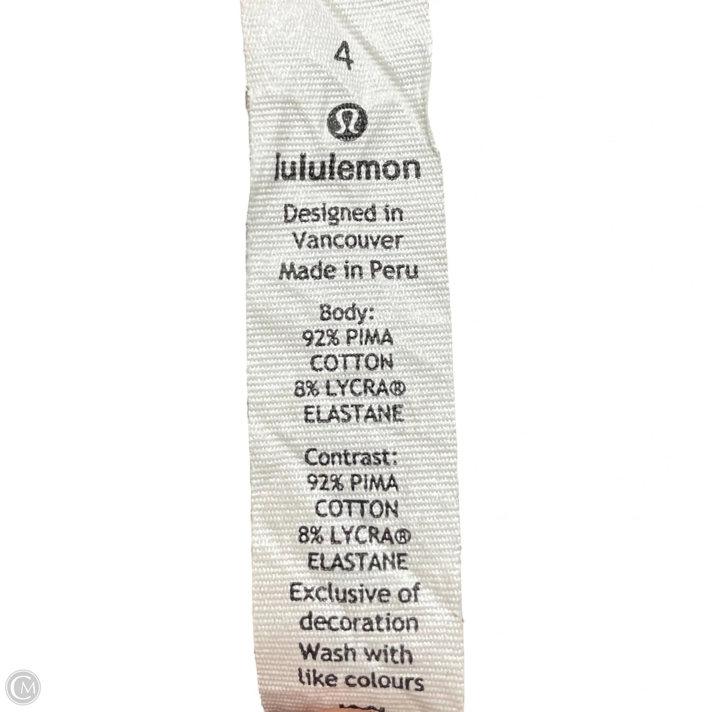 Athletic Top Short Sleeve By Lululemon In Grey & White, Size: S
