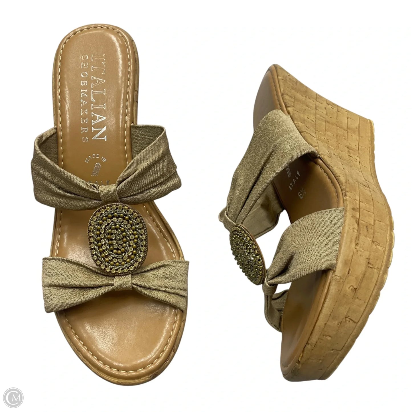 Sandals Heels Block By Korks In Tan, Size: 6