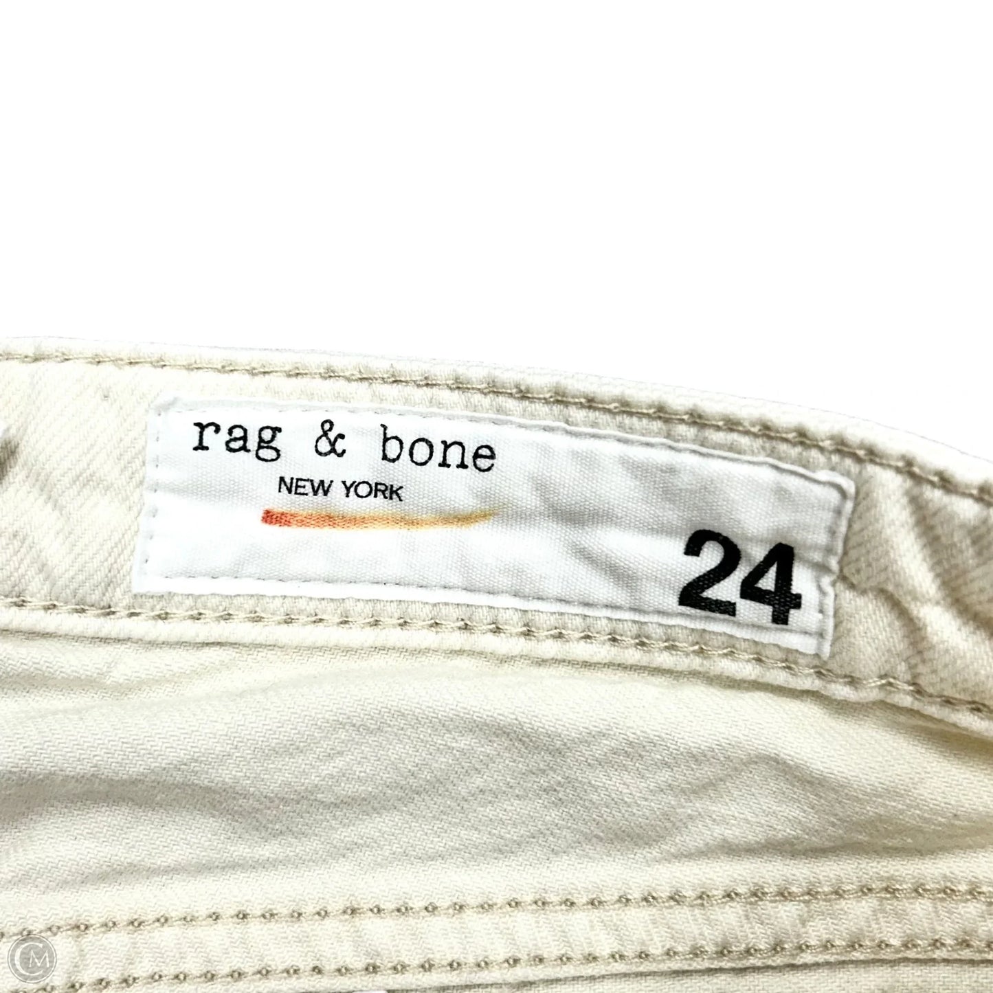Jeans Wide Leg By Rag And Bone In Cream Denim, Size: 0
