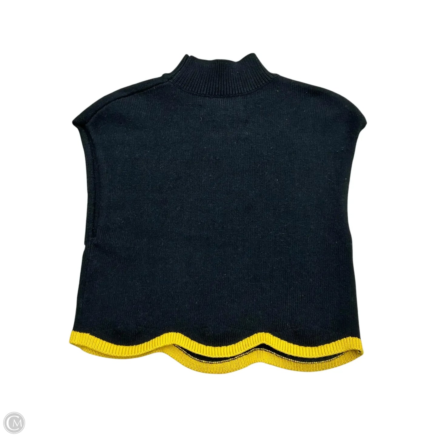 Vest Sweater By Maeve In Black & Pink, Size: Xs