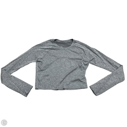 Athletic Top Long Sleeve Collar By Lululemon In Grey, Size: M