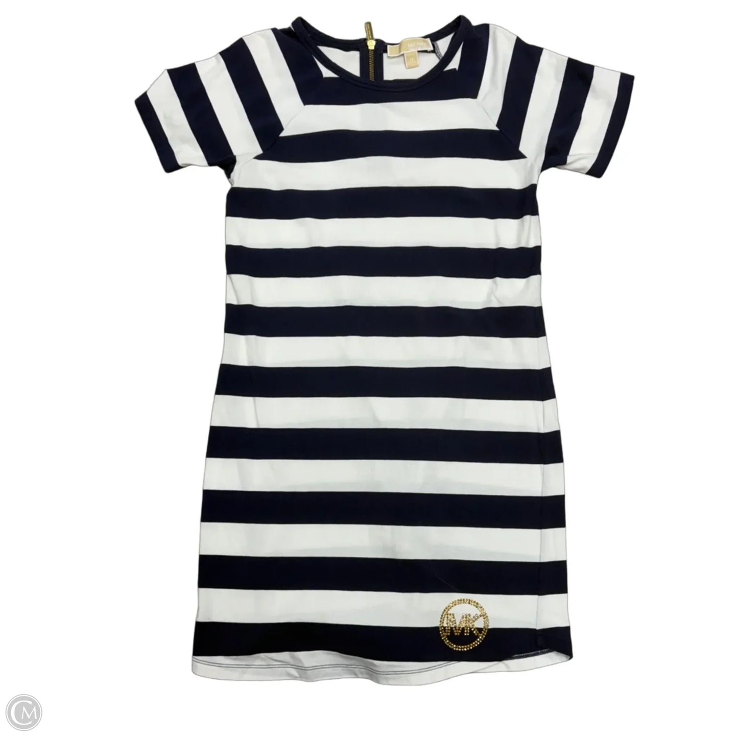 Dress Casual Midi By Michael By Michael Kors In Blue & White, Size: Xs