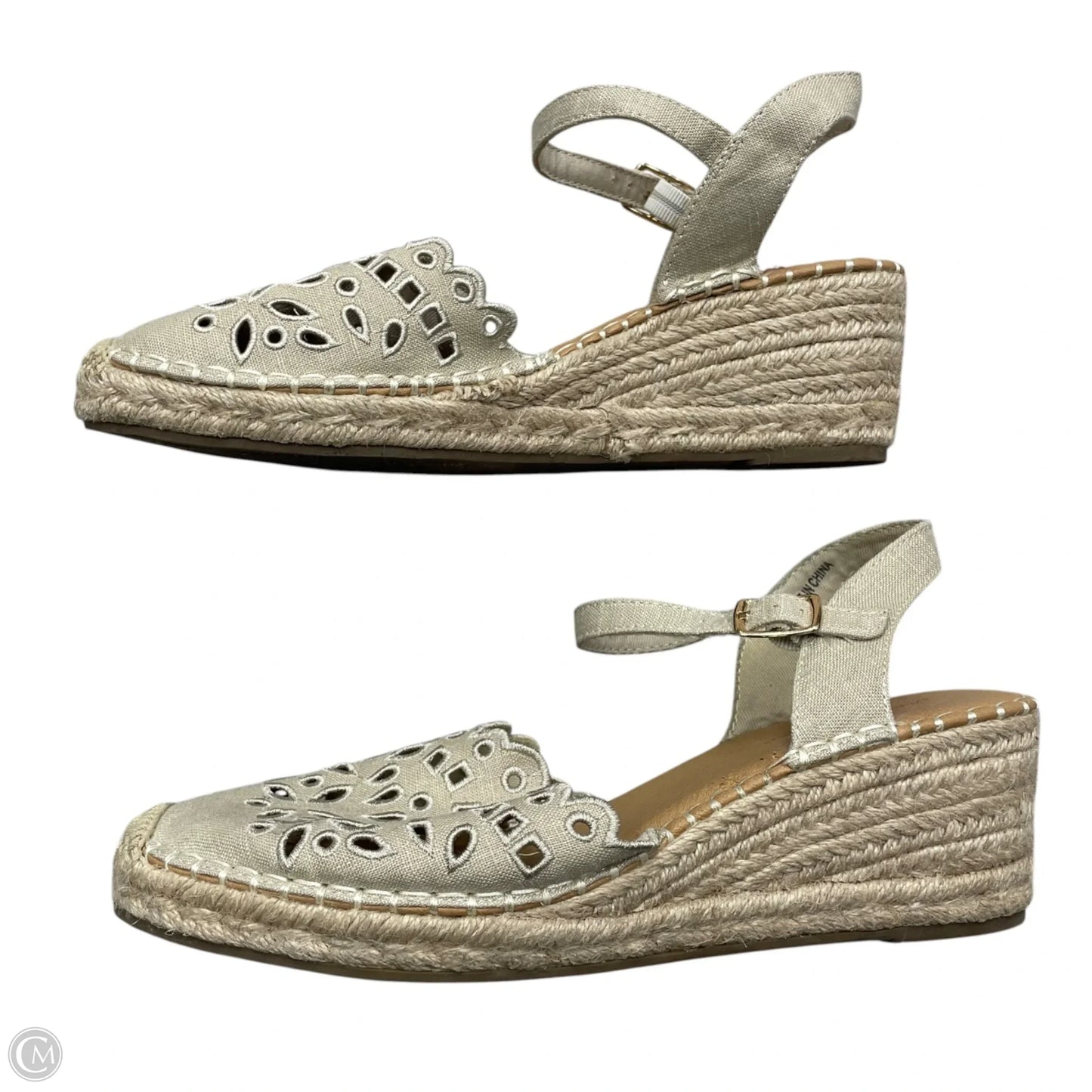 Sandals Heels Wedge By Tommy Bahama In Cream, Size: 8.5