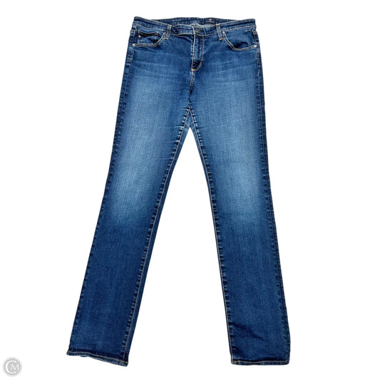 Jeans Straight By Ag Jeans In Blue Denim, Size: 12